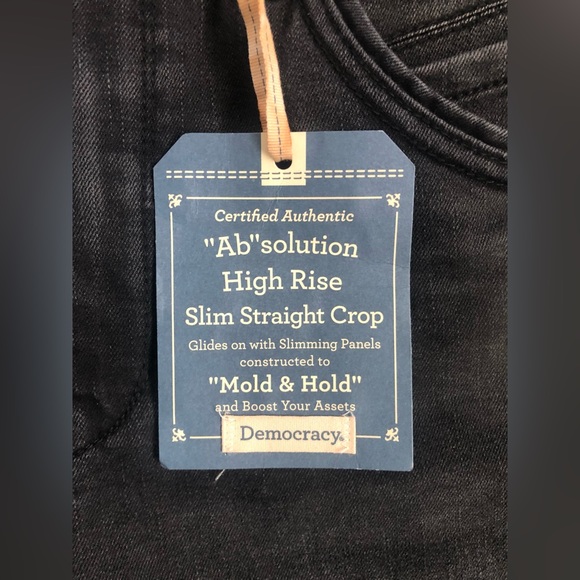 NWT  Democracy Jeans “Ab” Solution High Rise Slim Straight Crop Size 14 - Picture 6 of 12